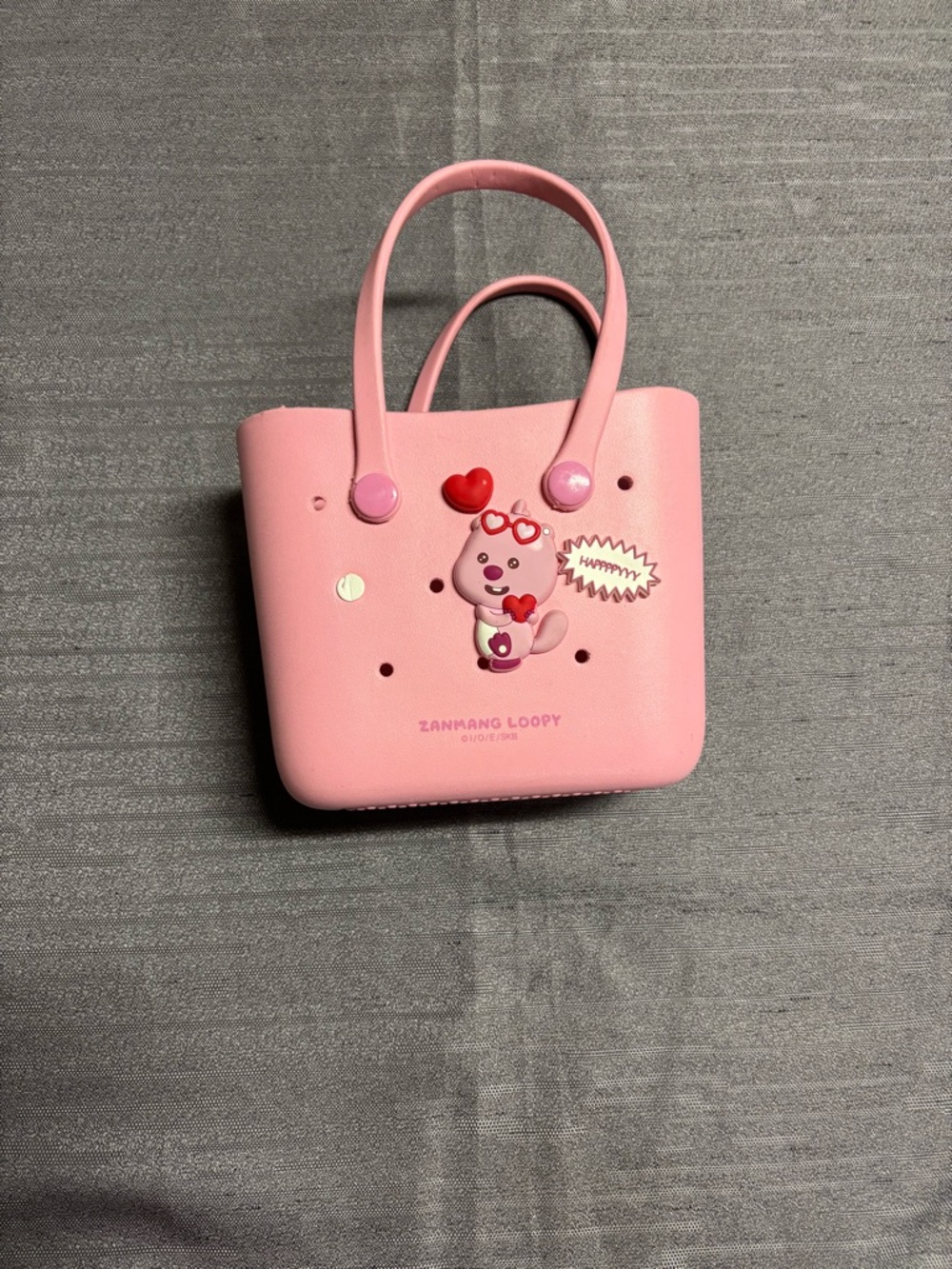 Pink Mini Bear Tote Bag with Heart Charm